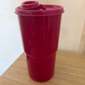 Tupperware Pink Stackable Beverage Cup with Flip Lid